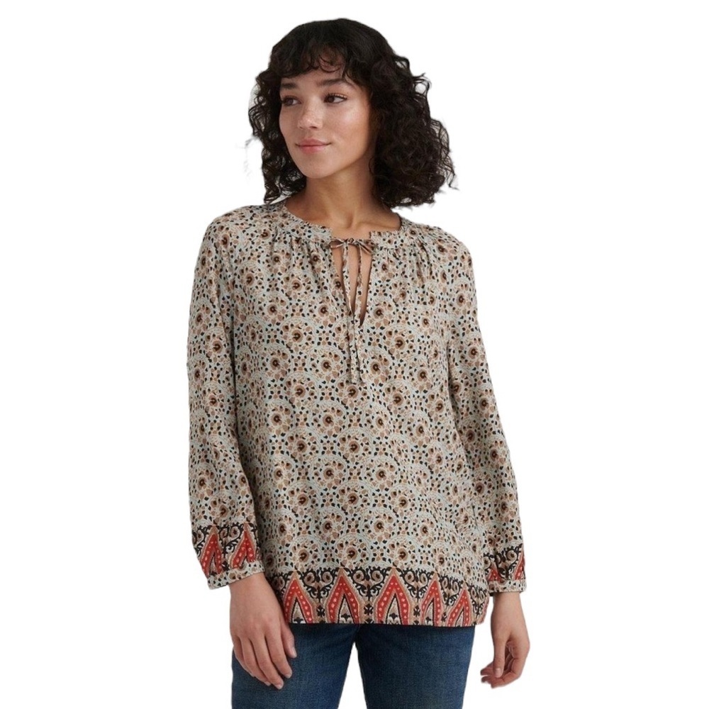 Lucky Brand Women's Blouse - Black, Brown, Red